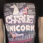 Charlie The Unicorn Black Tshirt For Men Humor Tee..