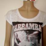 3d Burnout T Shirt, White And Black Tee With Big..