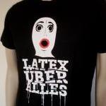 Latex Rubber Mask Tshirt White Doll With Red Lips