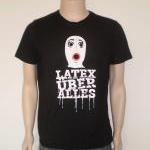 Latex Rubber Mask Tshirt White Doll With Red Lips