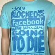 Blue facebook humor tshirt dark and light blue type tee for men  