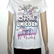 Charlie the unicorn white tshirt for women humor tee
